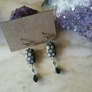 Black Bead Earrings